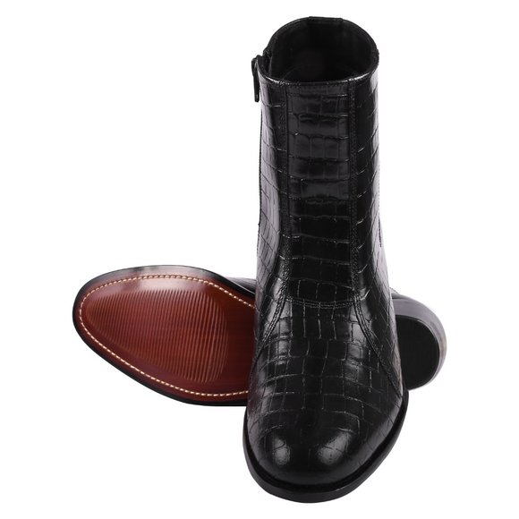 LIBERTYZENO Men's Black Croco  Boots - Picture 2 of 7